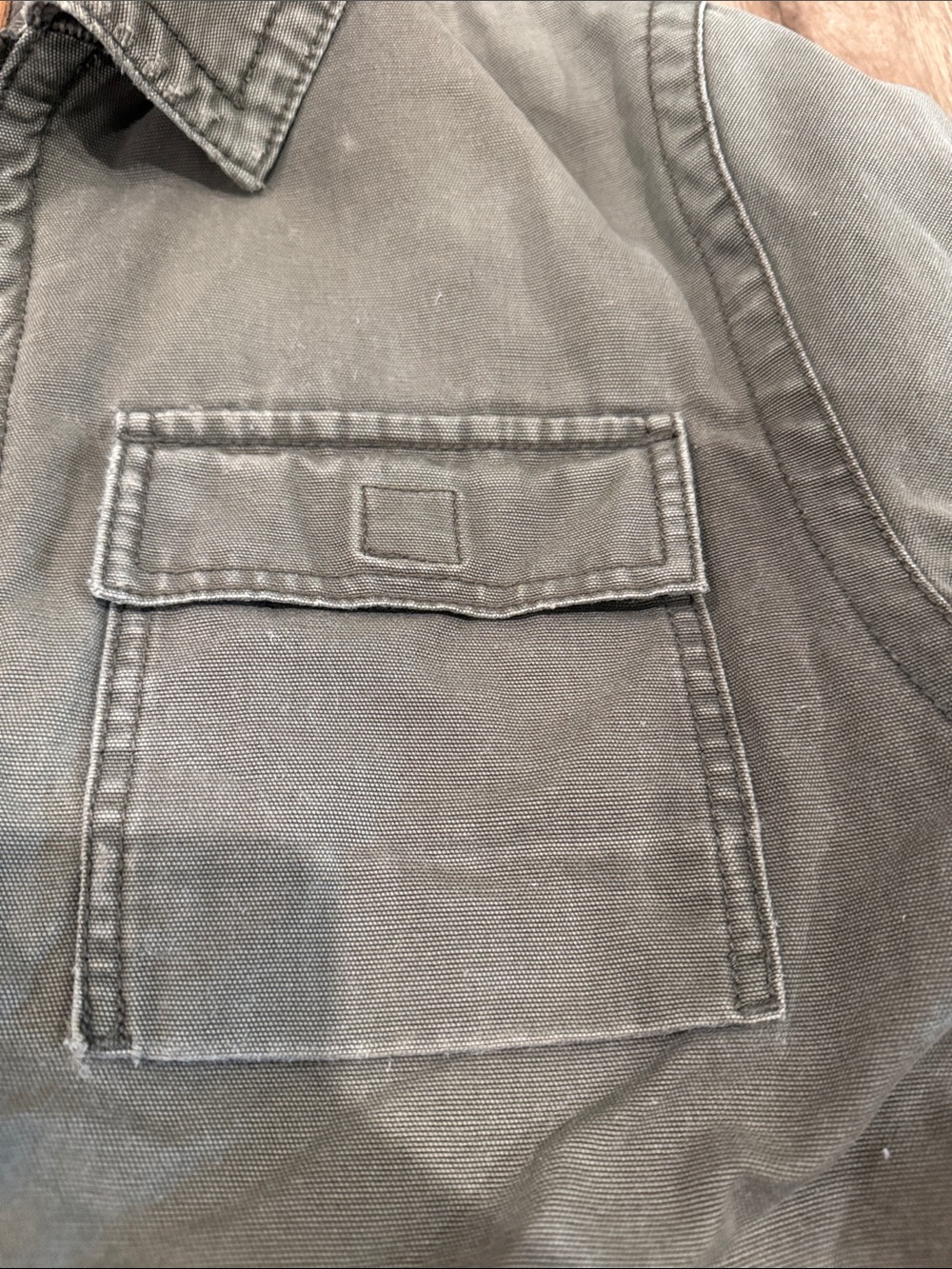 Vintage Rustic Cherokee Men's Olive Canvas Field Jacket with Plaid Lining - Picture 6 of 10